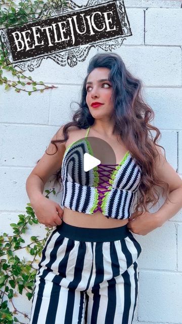 krystal everdeen on Instagram: "Beetlejuice inspired crochet top 🪲🖤
Full crochet tutorial on my channel: Krystal Everdeen 
#beetlejuice #beetlejuicebeetlejuice #crochettop" Crochet Tutorials, Beetlejuice, Crochet Tutorial, Crochet Top, Crochet, On Instagram, Instagram