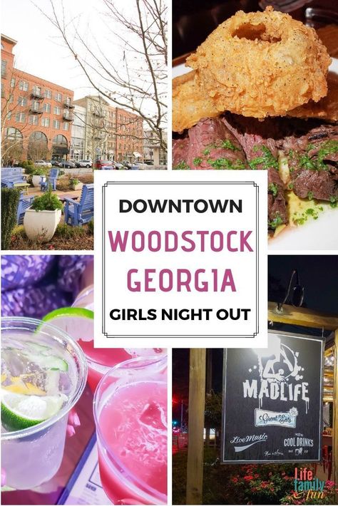 Looking for some ideas for a girls night out in Downtown Woodstock, GA area? There are some amazing entertainment and dining options that will take your girls night out from good to great! #DowntownWoodstock #MadlifeStudios #SaltFactoryRestaurant Woodstock Georgia, Atlanta Travel, Visit Georgia, Georgia Vacation, Georgia Girls, Woodstock Ga, Best Family Vacations, Good To Great, Travel Nursing