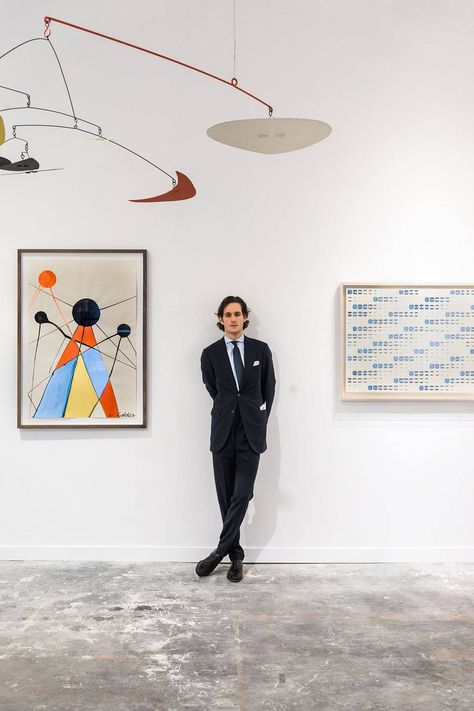 For it-gallerist Lawrence Van Hagen, 26, an online version of his popular What’s Up art shows was almost inevitable. ‘It was my dream, because I studied computer science,’ he says. ‘It’s been a huge success.’ Van Hagen designed five digital ‘spaces’, including a Venetian Palazzo and the Utah desert, displaying pieces by Andy Warhol, Antony Gormley and Gerhard Richter. ‘I was selling every single day, I was in shock!’ he says. ‘In the future, every show will have a digital aspect.’ Lawrence Van Hagen, Art Gallery Show, Venetian Palazzo, Gallery Photoshoot, Gallery Curator, Artist Photoshoot, Successful Artist, Bright Young Things, Bonsai Forest