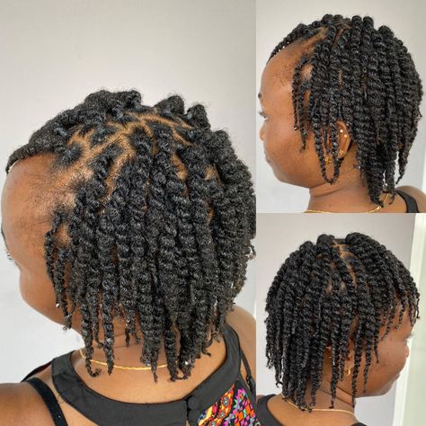 Fake Twist Natural Hair, Twisted Bangs, Two Strand Twist Hairstyles, Copper Ombre, Short Hair Twist Styles, Short Twists, Chunky Twists, Two Strand Twists, Natural Twists