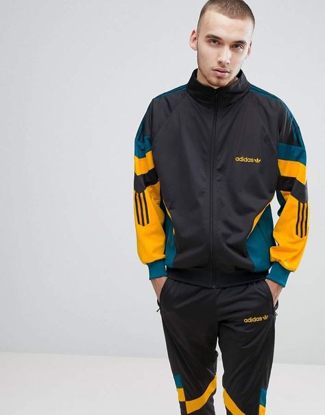 Adidas Originals Vintage Track Jacket In Black Ce4829 #adidasoriginals #vintagefashion #affiliate Mens Tracksuit Set, Vintage Track Jacket, Vintage Tracksuit, Adidas Dress, Adidas Vintage, Vintage Sportswear, Track Suit Men, Sportswear Fashion, Tracksuit Jacket