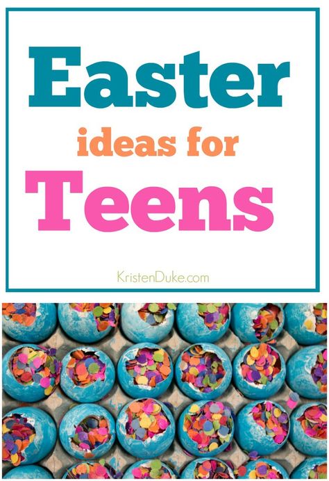 When your kids become teenagers, they just weren't into the same things they were when they were younger. Here is a list of ideas for your teens! Easter Teens, Easter Cooking, Creative Easter Baskets, Easter Traditions, Diy Crafts For Kids Easy, Easter Activities, Hoppy Easter, Easter Crafts For Kids, Easter Holidays