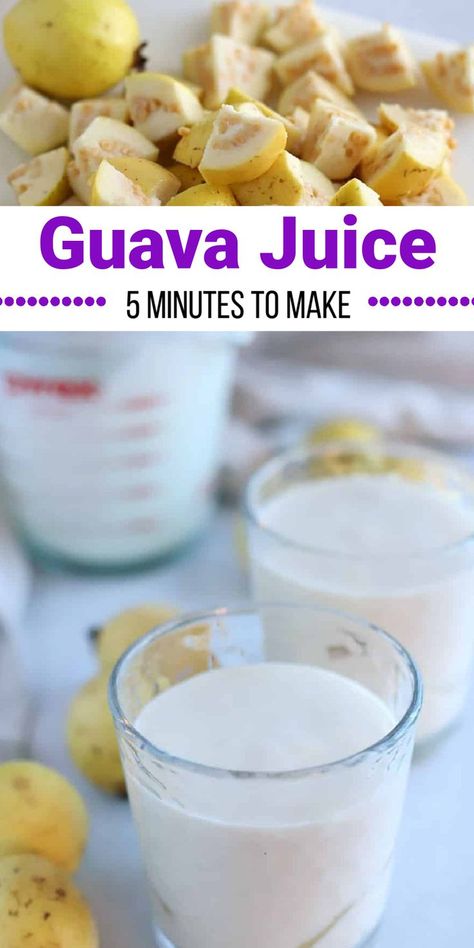 Guava Juice Recipe, Guava Smoothie, Guava Drink, Guava Recipes, Island Recipes, Guava Juice, Homemade Juice, Juicing With A Blender, Cooking For Beginners