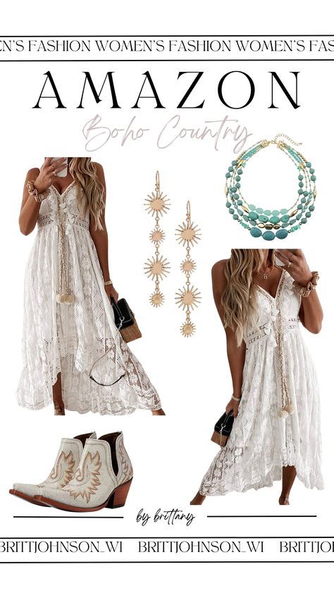 Country Western Dresses Amazon, Ariat Dixon Boot Outfit, Dixon Boots Outfit, Ariat Dixon Boot, Ariat Dixon, Country Chic Dresses, Country Western Dresses, Boho Country, Western Outfits Women