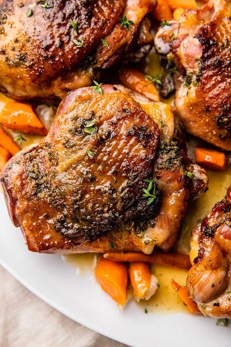 Slow-Roasted Turkey Thighs | So Much Food Roasted Turkey Thighs, Turkey Thigh Recipes, Turkey Thigh, Thanksgiving Chicken, Slow Roasted Turkey, Turkey Thighs, So Much Food, Garlic Herb Butter, Roast Turkey