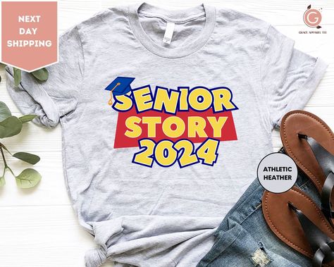 Senior Story, 2024 T-shirt, Class Of 2024 Shirt, High School Graduation Gifts, College Grad Gift, Graduating T-shirt, Student Gift Senior High School Senior Tshirt Ideas, School Shirt Ideas Design, Class T Shirt Ideas, Senior Shirt Ideas 2025 Trendy, Senior Shirts Ideas 2025, Class Shirt Ideas High Schools, Senior T Shirts Ideas Design, Class Shirt Designs, Senior Shirt Ideas