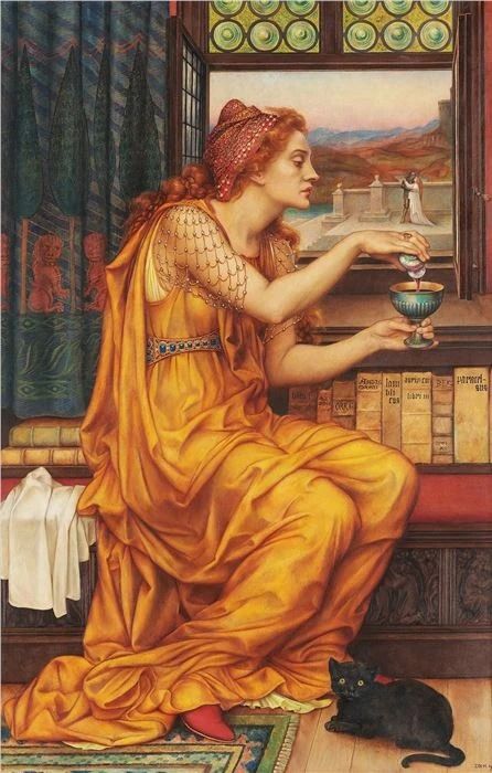 Evelyn De Morgan Witchcraft Tools, Witch's Kitchen, Witch's Garden, Witch Spells, Gothic Glamour, Elizabeth Bathory, Magickal Herbs, Lucrezia Borgia, Thomas Gainsborough