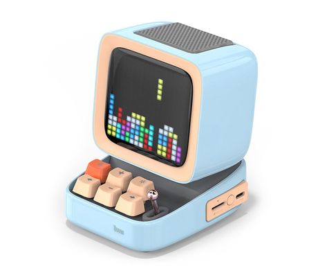 Divoom Ditoo Bluetooth Speaker Displays Pixel Art on a Tiny Retro Computer Led Display Board, Mini Computer, Led Bleu, Led Diy, Smart Speaker, Diy Clock, Desktop Accessories, Portable Speaker, Bluetooth Speakers Portable