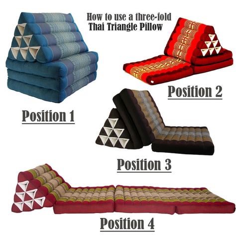 Thai Pillow Triangles, Thai Triangle Pillow, Triangle Bed, Thai Decor, Kids Wooden Table, Daybed Cushion, Triangle Pillow, Pillow Mattress, Bantal Sofa