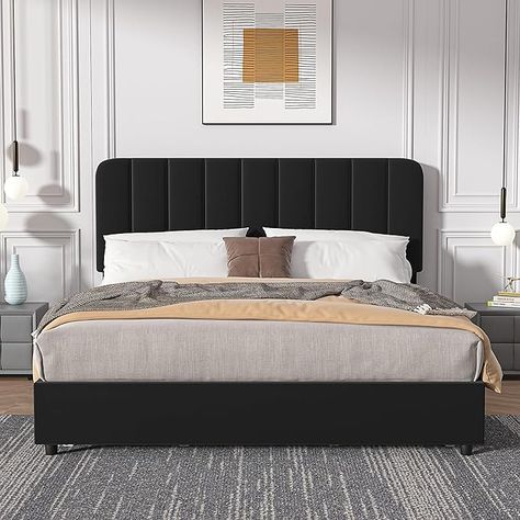 Amazon.com: VECELO Full Size Upholstered Bed Frame with 4 Drawers and Adjustable Headboard, Velvet Platform Storage Bedframe Mattress Foundation, Wooden Slats Support, No Box Spring Needed, Black : Everything Else Headboard Velvet, Full Size Upholstered Bed, Platform Storage, Velvet Headboard, Upholstered Bed Frame, Wooden Slats, Upholstered Bed, Bedroom Furniture Beds, Upholstered Beds