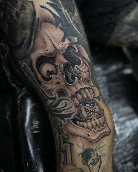 Angelina Tattoo, Skull Tattoo For Men, Candy Skull Tattoo For Men, Candy Skull Tattoo, Random Tattoos, Skull Art Tattoo, Skull Sleeve, Candy Skull, Chicano Tattoo