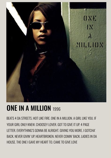 Aaliyah Album Cover, Nomi Aesthetic, Aaliyah Poster, Aaliyah One In A Million, Aaliyah Albums, Making Posters, Album Polaroid Poster, Albums Covers, Album Wall