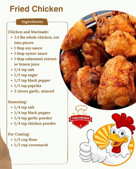 Fried Chicken Ingredients, Ree Drummond Recipes, Pioneer Woman Ree Drummond, Sponge Cake Recipes, Chicken Main Dishes, Fried Chicken Recipes, Ree Drummond, Yummy Chicken Recipes, Oyster Sauce