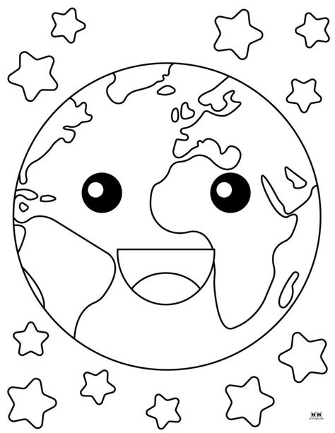 Whether you're learning about the Earth or just need some Earth coloring pages these are perfect for your kids/students. Print from home! FREE! Minecraft Printables Free, Earth For Kids, Solar System Coloring Pages, Earth Coloring Pages, Planets Activities, Earth Day Coloring Pages, Cartoon Template, Planet Colors, Earth Drawings