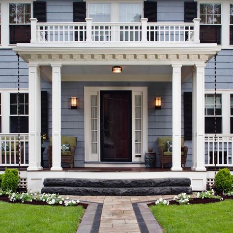 Related image Portico Porch, Front Porch Addition, Portico Design, Colonial House Exteriors, House Front Porch, Porch Addition, Building A Porch, Porch Roof, Colonial Exterior