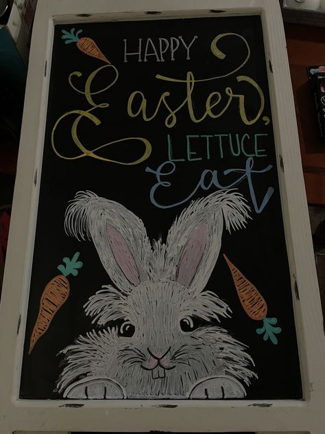 Easter Chalkboard Art Ideas, Easter Blackboard Ideas, Chalk Bunny Drawing, Chalk Bunny, Spring Black Board Art, Easter Egg Hunt Chalkboard Sign, Easter Chalkboard Art, Chalkboard Bunny, Easter Chalkboard