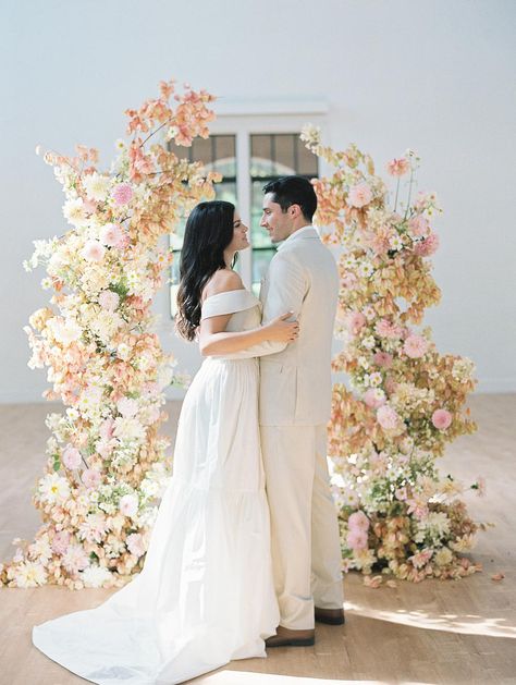 Read More: https://www.stylemepretty.com/vault/image/7063038 Sasha Farber, Pantone 2024, Emma Slater, Wedding Arbors, Wedding Archway, Wedding Aesthetics, Wedding Moodboard, Wedding Ceremony Arch, Wedding Ceremony Flowers