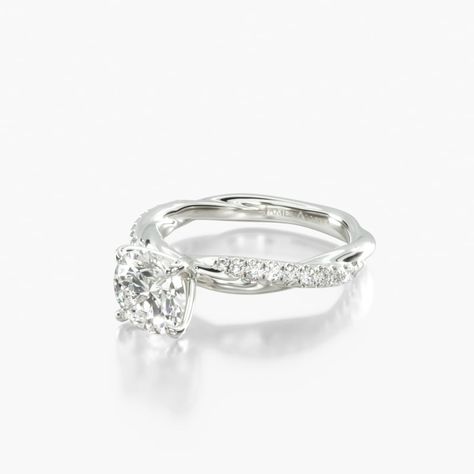 Simple White Gold Engagement Rings, White Gold Engagement Rings Simple, Rope Engagement Ring, Pave Wedding Rings, Pave Diamond Engagement Rings, Oval Cut Engagement Ring, Cute Engagement Rings, Engagement Ring Ideas, Engagement Sets