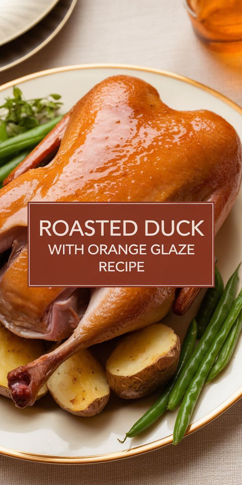 Elevate your dinner with this Roasted Duck with Orange Glaze. The rich, tender duck is perfectly roasted and glazed with a fragrant orange sauce that’s both tangy and sweet. Orange Duck Sauce Recipe, Duck Orange Sauce, Roast Duck With Orange Sauce, Orange Sauce For Duck, Citrus Sauce, Roasted Duck, Tender Meat, Orange Glaze, Roast Duck