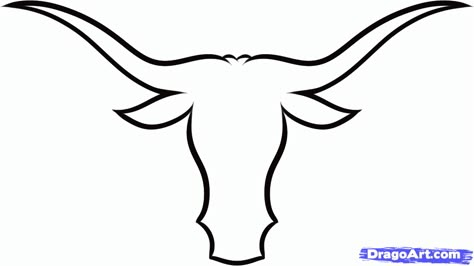 How to Draw Long Horns, Long Horns, Step by Step, Skulls, Pop ... Skull Easy, Longhorn Tattoo, Long Horns, Ideas Bathroom Decor, Longhorn Skull, Long Horn, Tooling Patterns, Bull Horns, Bull Skulls