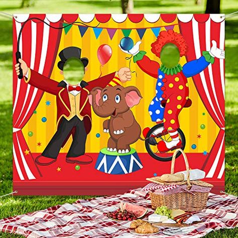 Circus Party Games, Carnival Booths, Circus Party Decorations, Diy Carnival, Circus Decorations, Carnival Decorations, Clown Party, Carnival Circus, Circus Theme Party