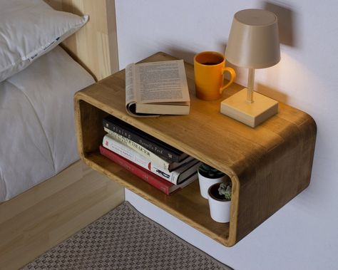 Bedside Wall Shelf, Wood Bedside Tables, Nightstand Shelf, Floating Side Table, Modern Floating Nightstand, Floating Bedside Table, Nightstand Wood, Floating Table, Bedside Shelf