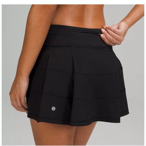 Lululemon Pace Rival Mid-Rise Skirt Long -Size: 10 -Color: Black -Condition: New!! -Length15" Mid Rise Skirt Length Is Measured At The Centre Front, From The Top Of The Waistband To The Hem Lightweight Four-Way Stretch Sweat-Wicking Quick-Drying Mid Rise Skirt, Lululemon Tennis Skirt, Tennis Skirt Black, Black Tennis Skirt, Lululemon Pace Rival, Lululemon Skirt, Hot Skirts, Running Skirts, Black Skort