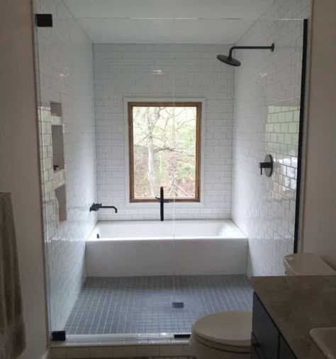 Bathroom Remodel With Large Window, Garden Outside Bathroom Window, Window In Walk In Shower Solution, Bathroom Window Placement, Shower Window Covering Waterproof Bathroom Ideas, Shower In Window, Windows In Showers What To Do With, Shower In Dormer Window, Tub To Shower Conversion With Window