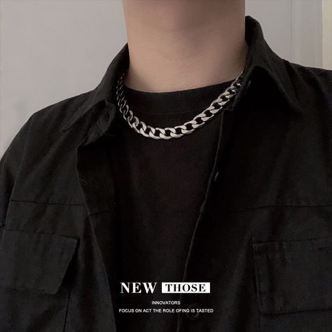 Hip Hop Necklace, Goth Necklace, Stainless Steel Chain Necklace, Neck Choker, Unisex Necklace, Estilo Hip Hop, Estilo Punk, Neck Chain, Chain Necklaces