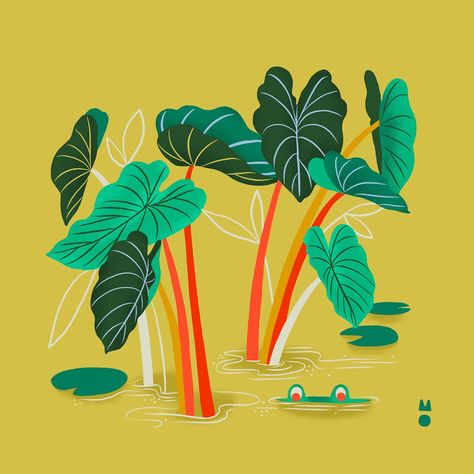 Marisol Ortega on Instagram: “Under The Leaf 🌿🐸(I think this might be my favorite one) 2/4 illustrations I did for @google for #hispanicheritagemonth…” Marisol Ortega, Pond Frog, Fauna Illustration, Real Simple Magazine, Leaf Illustration, Bold Color Palette, Hispanic Heritage Month, Mexican American, Frog And Toad