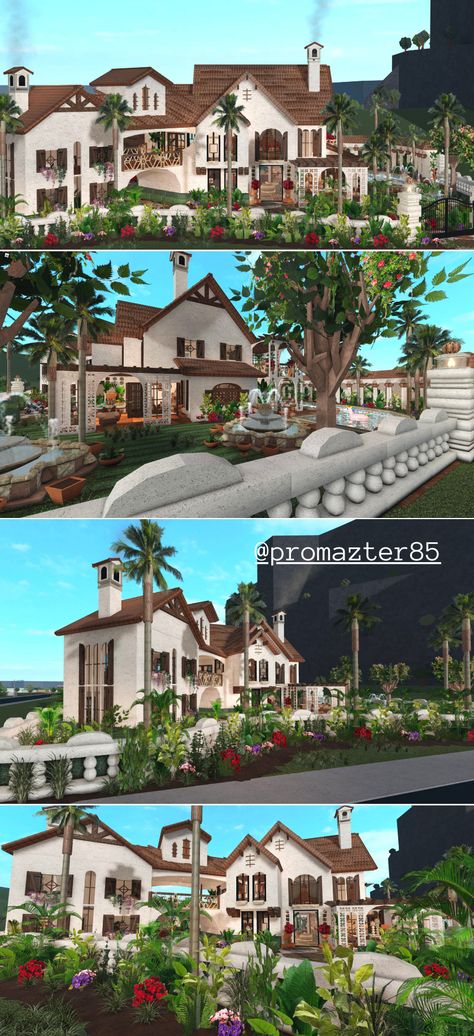 Rich House Bloxburg, Mexican House Bloxburg, Spanish House Bloxburg, Spanish Bloxburg House, Bloxburg Spanish Villa, Bloxburg Italy, Bloxburg Tropical House, Tropical Bloxburg House, Bloxburg Mediterranean House