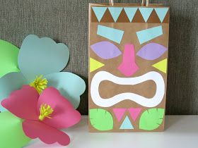 Homemade Luau Party Paper Bag Tiki Guy!: design sprinkle Luau Party Crafts, Totem Koh Lanta, Luau Crafts, Kids Luau, Hawaii Crafts, Hawaiian Crafts, Hawaii Theme, Luau Party Decorations, Hawaiian Gifts