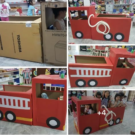 Fire Station Dramatic Play, Fire Truck Craft, Firetruck Birthday Party, Fireman Party, Fire Truck Party, Prop Box, Firefighter Birthday, Dramatic Play Preschool, Boy Birthday Party Themes