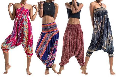 Convertible Jumpsuit Harem Pants for Women. There is a 20% off coupon for email sign up. Heram Pants, Harem Pants Diy, Jumpsuit Diy, Thai Harem Pants, Harem Pants Pattern, Convertible Clothing, Thai Fisherman Pants, Diy Pants, Fisherman Pants