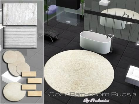 Ts4 Clutter, Sim4 Cc, Cozy Bathroom, Cozy Rugs, Bathroom Decor Sets, Sims House Design, Sims 4 Cc Packs, Sims 4 Cc Furniture, Bathroom Carpet