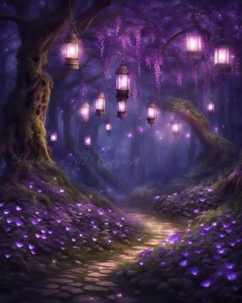 Dark Green And Purple Aesthetic, Fantasy Landmarks, Purple Autumn Aesthetic, Enchanted Forest Purple, Pinky Wallpaper, Fest Ideas, Fairy Theme, Purple Witch, Green Princess