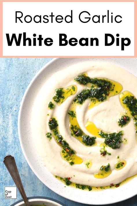 Summer Dip Recipes, White Bean Dip Recipe, Easy Bean Dip, Dry Beans Recipe, Bean Dip Recipe, Dairy Free Dips, White Bean Dip, Garlic Dip, Healthy Dips