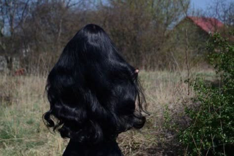 Goth Brown Hair, Long Layers Black Hair, Layers Black Hair, Pitch Black Hair, She Knows Her Worth, Aesthetic Black Hair, High Fae, Glamour Magick, Fae Aesthetic