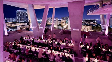 A wedding in a parking garage. 1111 Lincoln Road, Herzog Meuron, City Infrastructure, Garage Party, Miami Wedding Venues, Usa Miami, Lincoln Road, Modern Reception, Beach Events