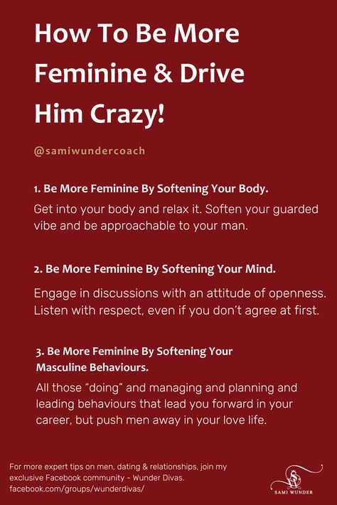 How To Sound More Feminine, How To Be A Man, How To Date, Feminine Books, How To Be Loved, How To Be More Feminine Tips, How To Be Feminine, Feminine Journey, Be More Feminine