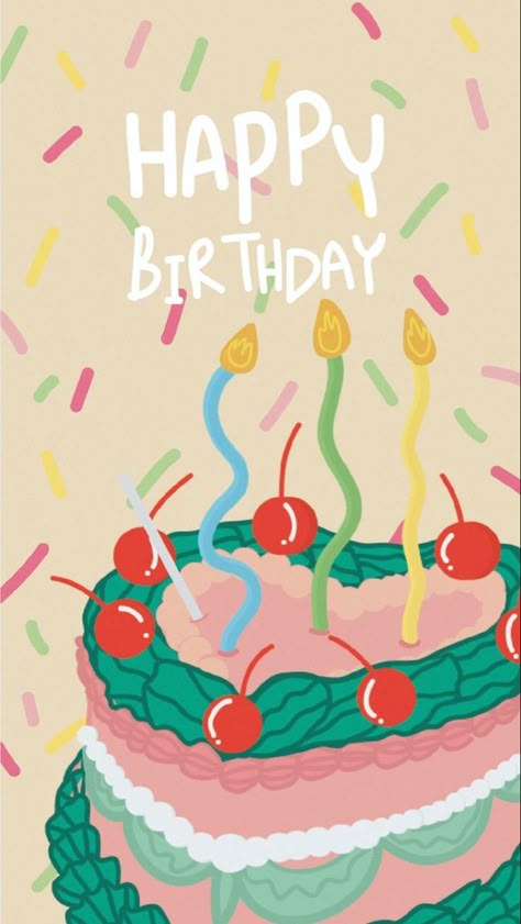 Draw Happy Birthday, Happy Birthday Letters, Happy Birthday Illustration, Happy Birthday Art, Happy Birthday Wallpaper, Birthday Illustration, Happy Birthday Template, Birthday Wallpaper, Bday Cards