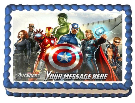 THE+AVENGERS+Edible+image+cake+topper+1/4+sheet+(10.5"+x+8") Avengers Birthday Cake, Avengers Images, Edible Image Cake Topper, Dibujos Toy Story, Avengers Movie, Avengers Pictures, Avengers Imagines, Avenger Birthday Party, Avengers Party