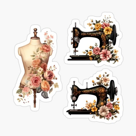 Get my art printed on awesome products. Support me at Redbubble #RBandME: https://www.redbubble.com/i/sticker/Tailor-Tools-Stickers-pack-by-YumeeCraft/152927502.JCQM3?asc=u Sticker Paper Ideas, Pictures Of Tailoring Tools, Sewing Stickers Aesthetic, Tailoring Tools Images, Vintage Sewing Machines Illustration, Sewing Machine Clipart, Sewing Machine Art, Fashion Tools, Sewing Stickers