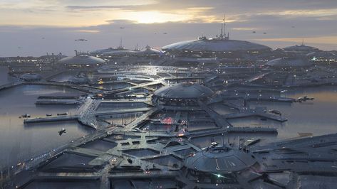 Futuristic Things, Sci Fi Base, City Concept, Floating Architecture, Sci Fi Architecture, Sci Fi Landscape, Post Apocalyptic Art, City Sketch, Space Ship Concept Art