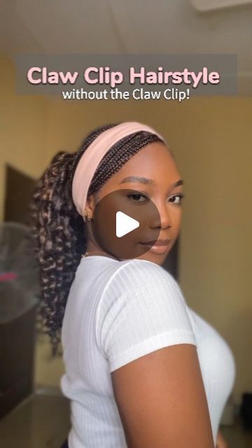 Praise Fidelis on Instagram: "Claw Clip Hairstyle without the Claw Clip 🤭.. 
To every problem, there is a..... Solution!

Here's the solution if your claw Clip is too small or you don't have a claw Clip at all at all sef! 

You're Welcomeeeeeee ❤️ 

Headband: The Sweetgirl Collection❤️ @thesweetgirl.co 

#explore #clawcliphairstyle #sweetgirltwowayheadband" Claw Clip Hairstyles Without Claw Clip, Fake Claw Clip Hairstyle, Cute Claw Clip Hairstyles, Claw Clip Hairstyle, Clip Hairstyle, Clip Hairstyles, Door Open, The Claw, Claw Clip