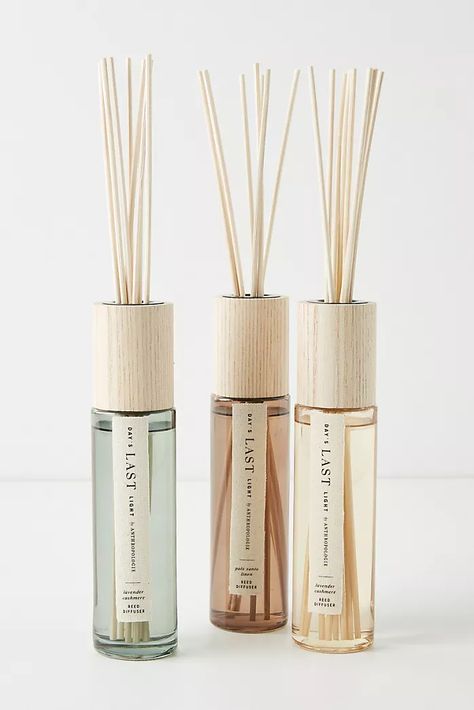 Oil Diffusers, Reed Diffusers & Room Sprays | Anthropologie Diffuser Candles, Reed Diffuser Packaging, Bottles Design, Reed Diffuser Bottle, Room Diffuser, Home Spray, Diffuser Bottle, Candle Packaging, Reed Diffusers