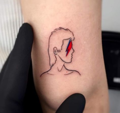 Bowie Tattoo Ideas, The Doors Tattoo, David Bowie Tattoo Ideas, Elton John Tattoo, Transgender Tattoo Ideas, Music Sleeve, David Bowie Tattoo, Bolt Tattoo, Rock Tattoo