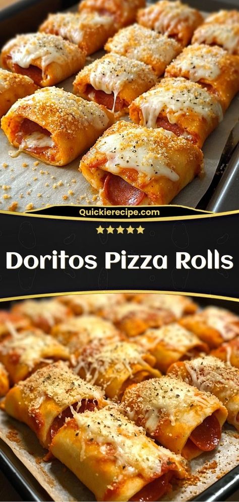 Doritos Pizza Rolls are the perfect fusion of a crunchy snack and classic pizza flavors! With a crispy Doritos coating and gooey, cheesy filling, they’re a fun treat for parties or a unique snack. Doritos Pizza Rolls, Taco Pizza With Crescent Rolls, Pizza With Crescent Rolls, Doritos Pizza, Recipe For Lasagna, Homemade Pizza Recipe Easy, Mozzarella Recipe, Crescent Roll Pizza, Unique Snacks