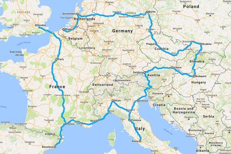 1 Month in Europe: The Perfect Europe Itinerary | Road Affair 1 Month In Europe, Backpack Europe Route, Month In Europe, Europe Itinerary, Grad Trip, Europe Honeymoon, European Road Trip, Road Trip Map, Road Trip Europe