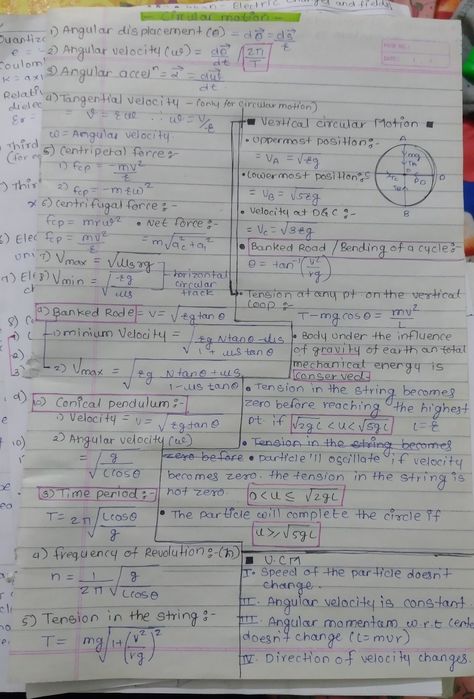 Circular Motion Formula Sheet, Circular Motion Physics Notes, Rotational Dynamics Physics Notes, Motion In A Plane Physics Notes, Colourful Notes, Motion Physics, Creative Notes, Certificate Of Recognition Template, Bio Notes